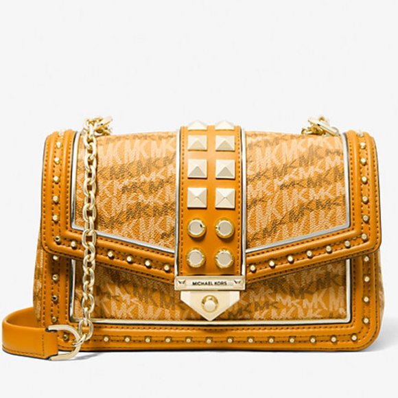 🎉HP🎉Michael Kors Soho Large Animal Print Logo Shoulder Bag in Marigold - Picture 3 of 10